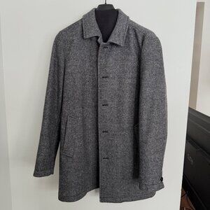 Bonobos Italian Wool Car Coat - Grey Herringbone